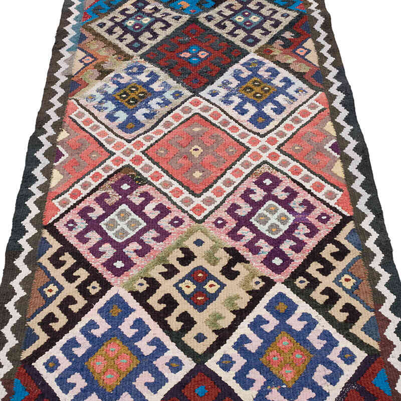 Vintage Tribal Kilim Runner - 2' 11" x 10' 8" (35" x 128") - K0068929
