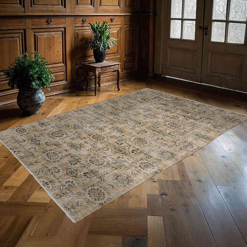 Alfombra Vintage Turca Anudada a Mano - 170 cm x 252 cm - K0068982