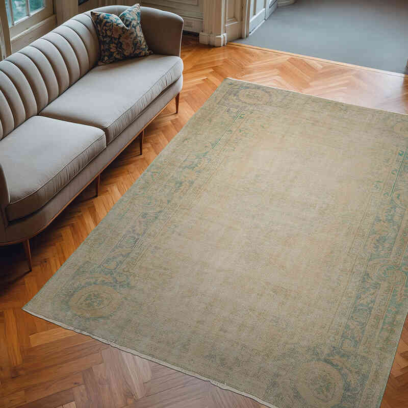 Alfombra Vintage Turca Anudada a Mano - 212 cm x 286 cm - K0068994