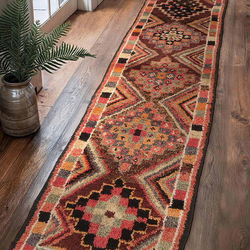 Vintage Tribal Runner Rug - 2' 8" x 11' 7" (32" x 139") - K0069001