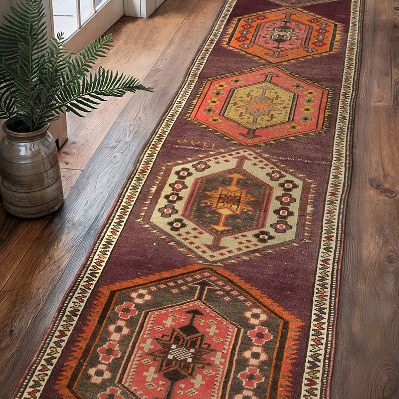 Vintage Tribal Runner Rug - 2' 9" x 11' 2" (33" x 134") - K0069011