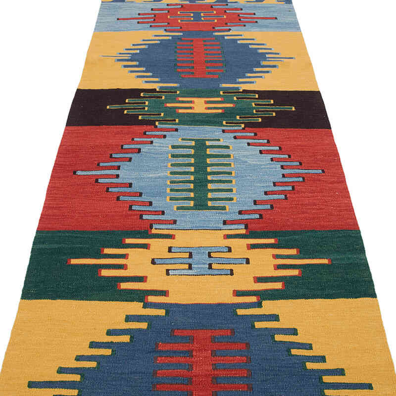 New Handwoven Turkish Kilim Runner - 2' 11" x 11' 3" (35" x 135") - K0069016