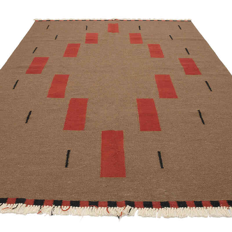New Handwoven Turkish Kilim Rug - 6' 2" x 9' 3" (74" x 111") - K0069020