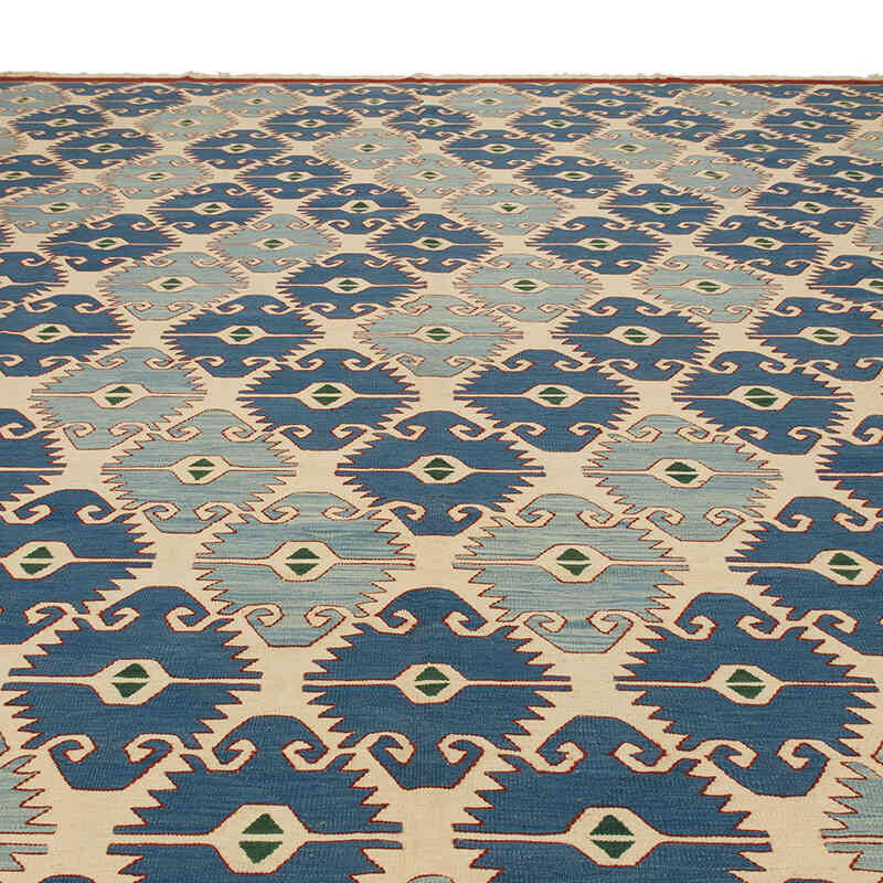 New Handwoven Turkish Kilim Rug - 11' 1" x 13' 10" (133" x 166") - K0069023