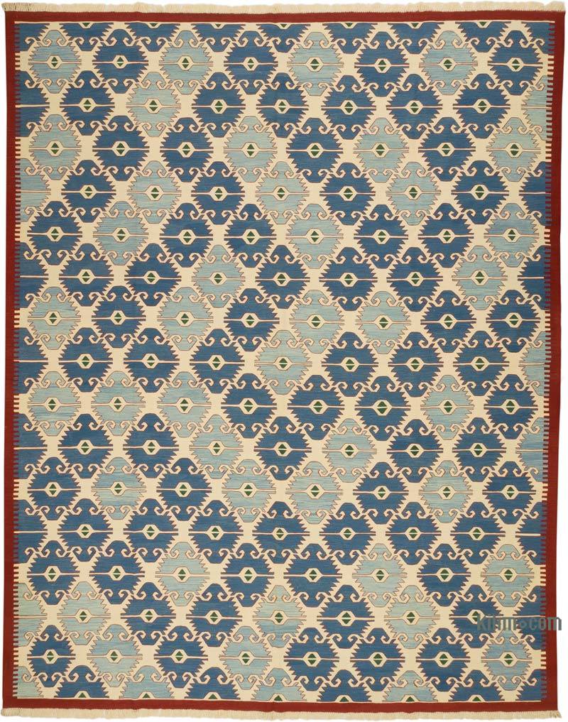 New Handwoven Turkish Kilim Rug - 11' 1" x 13' 10" (133" x 166") - K0069023