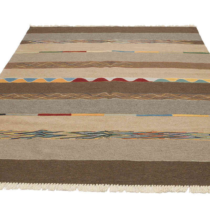 New Handwoven Turkish Kilim Rug - 5' 1" x 7' 1" (61" x 85") - K0069027