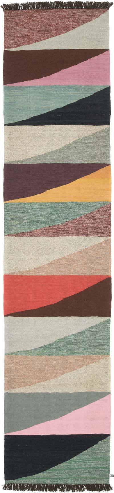 New Handwoven Turkish Kilim Runner - 3'  x 13' 7" (36" x 163")