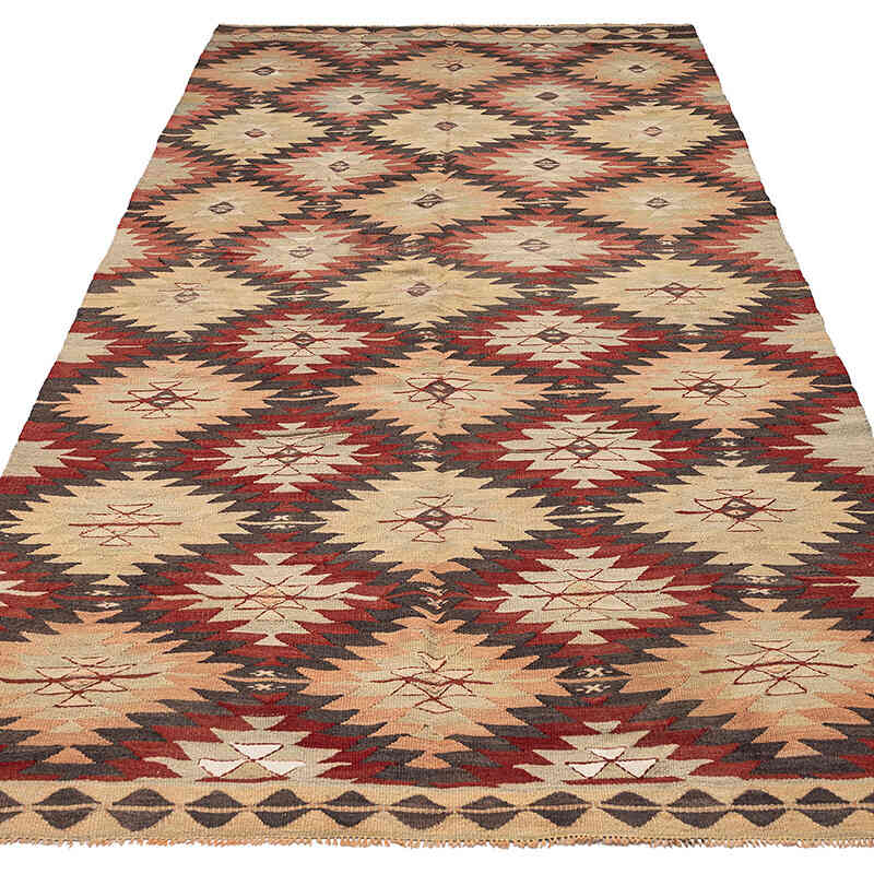 Vintage Afyon Kilim Rug - 4' 9" x 10' 4" (57" x 124") - K0069063