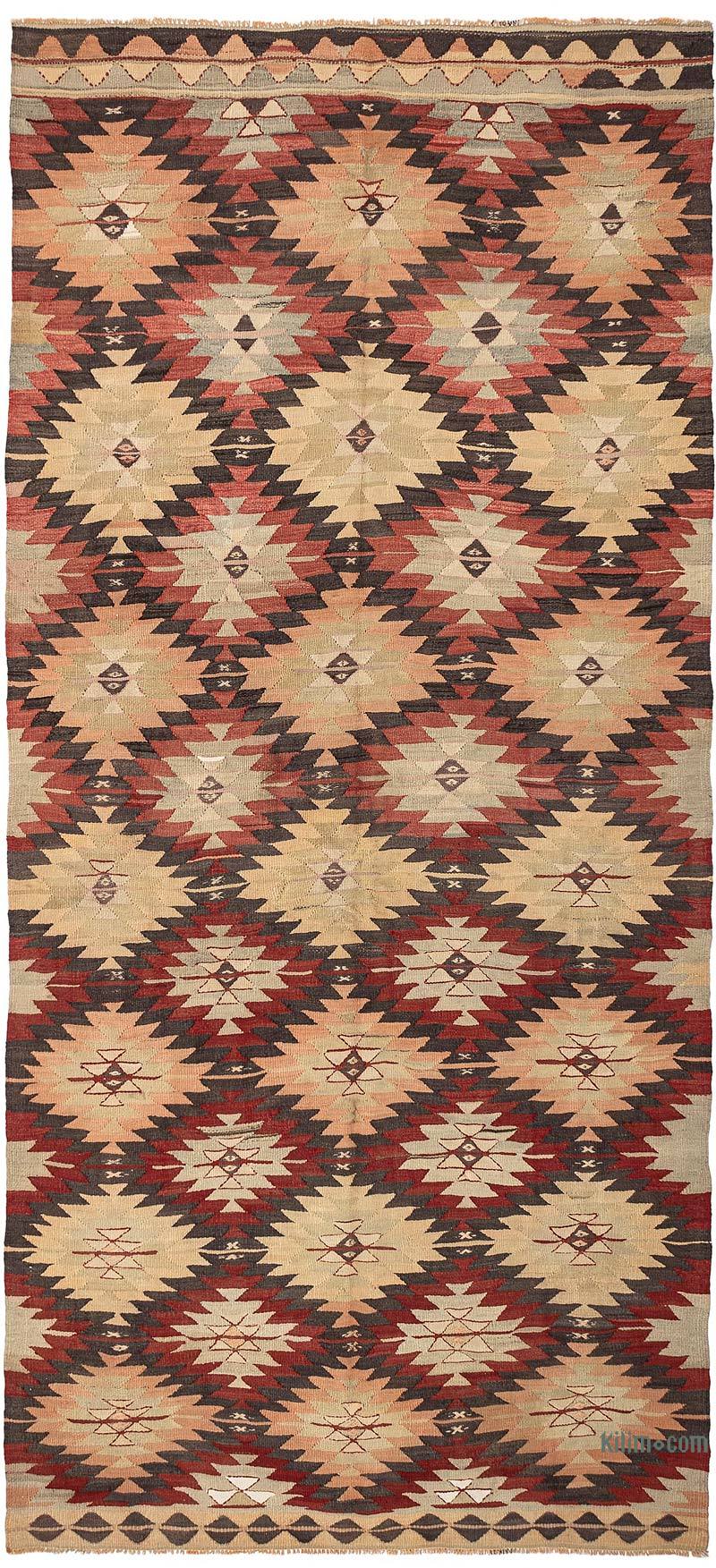 Vintage Afyon Kilim Rug - 4' 9" x 10' 4" (57" x 124") - K0069063
