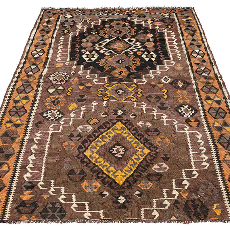 Vintage Kars Kilim Rug - 4' 1" x 7'  (49" x 84") - K0069089