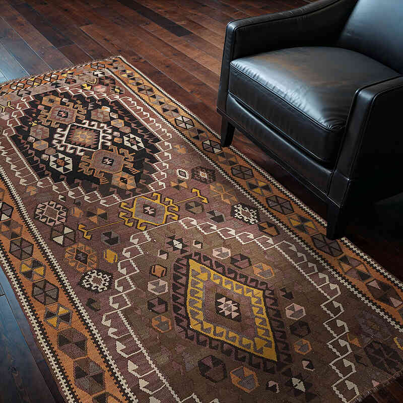 Vintage Kars Kilim Rug - 4' 1" x 7'  (49" x 84") - K0069089