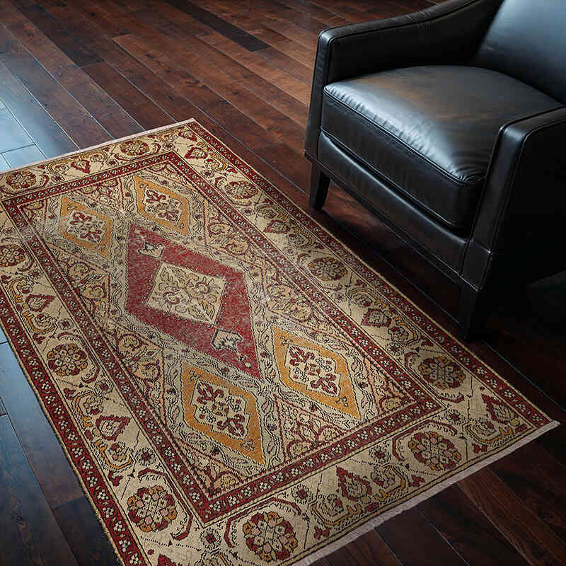 El Dokuma Vintage Halı - 120 cm x 172 cm - K0069107