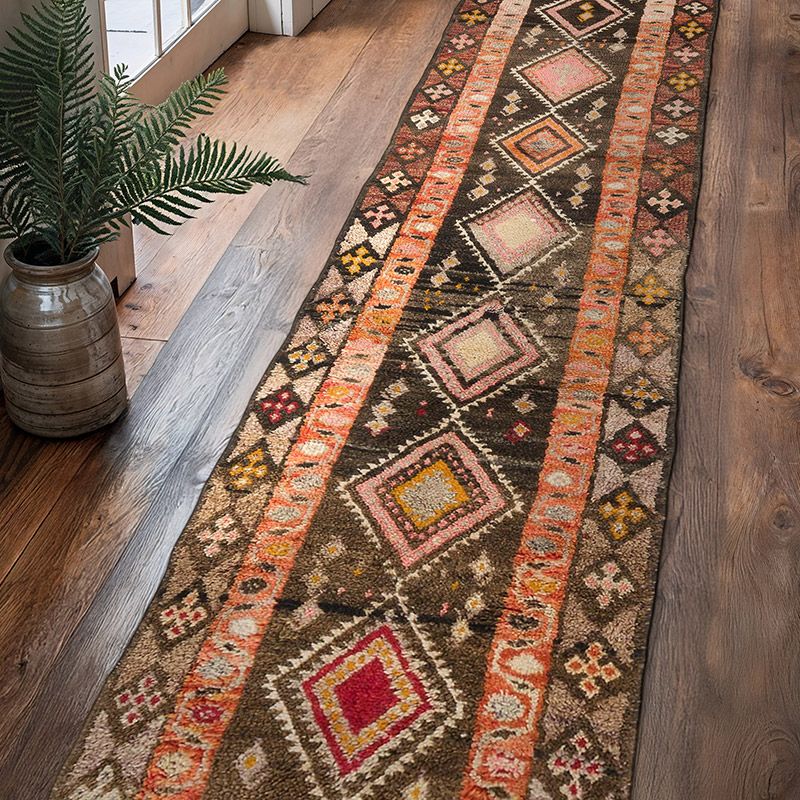 Vintage Tribal Runner Rug - 2' 11" x 12' 11" (35" x 155") - K0069372