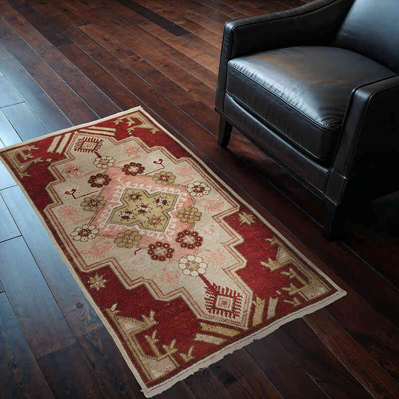 Alfombra Vintage Turca Anudada a Mano - 78 cm x 133 cm - K0069390