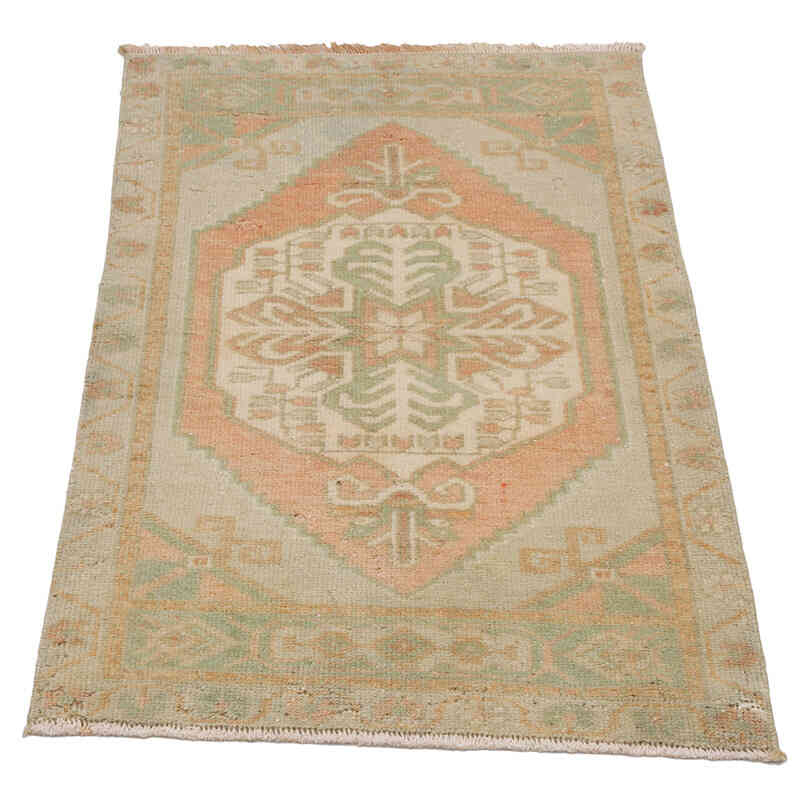 El Dokuma Vintage Halı - 52 cm x 89 cm - K0069391