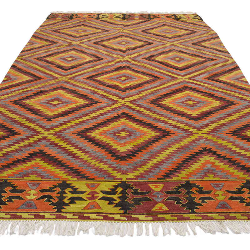 Vintage Afyon Kilim Rug - 5' 7" x 9' 3" (67" x 111") - K0069395