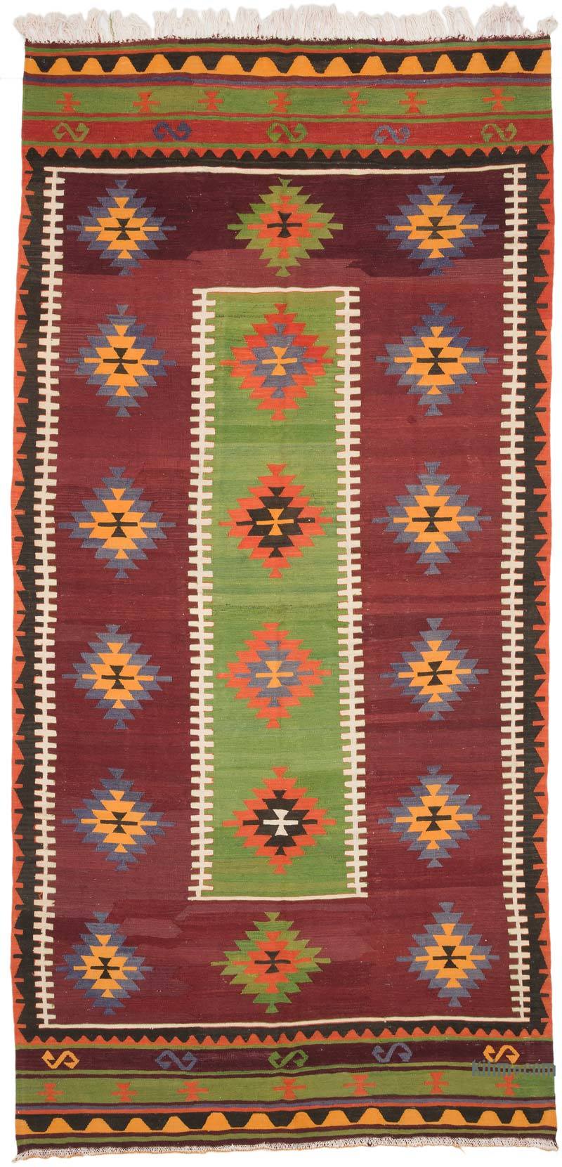 Alfombra Vintage Manisa Kilim - 184 cm x 374 cm - K0069405