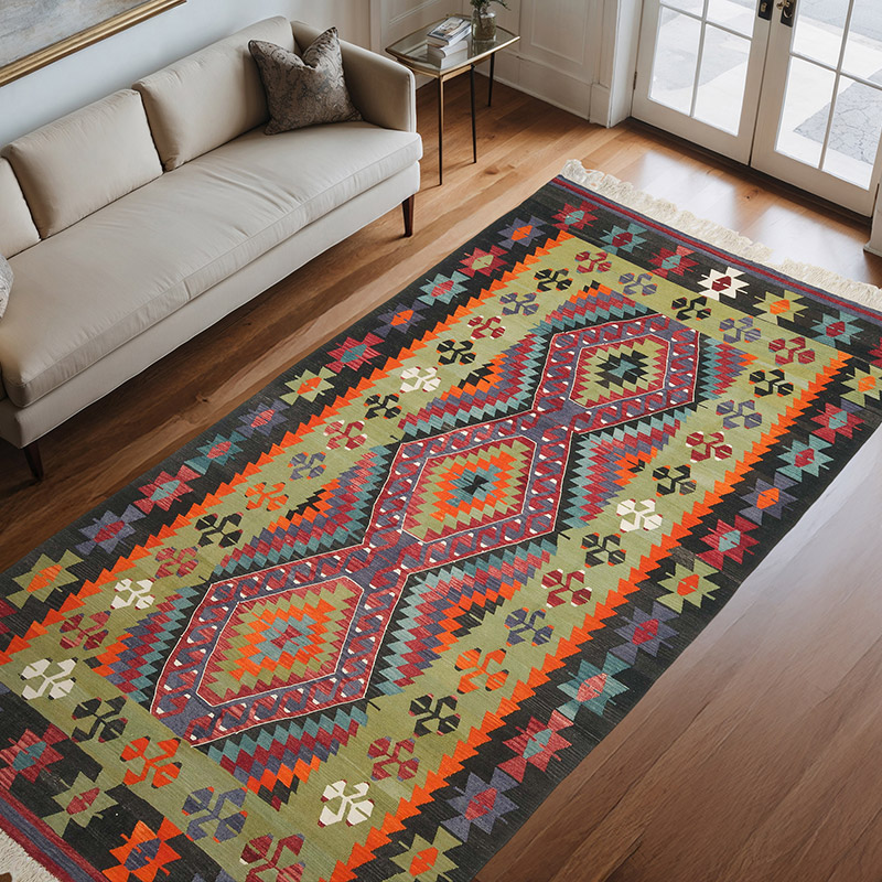 Alfombra Vintage Denizli Kilim - 183 cm x 338 cm - K0069409
