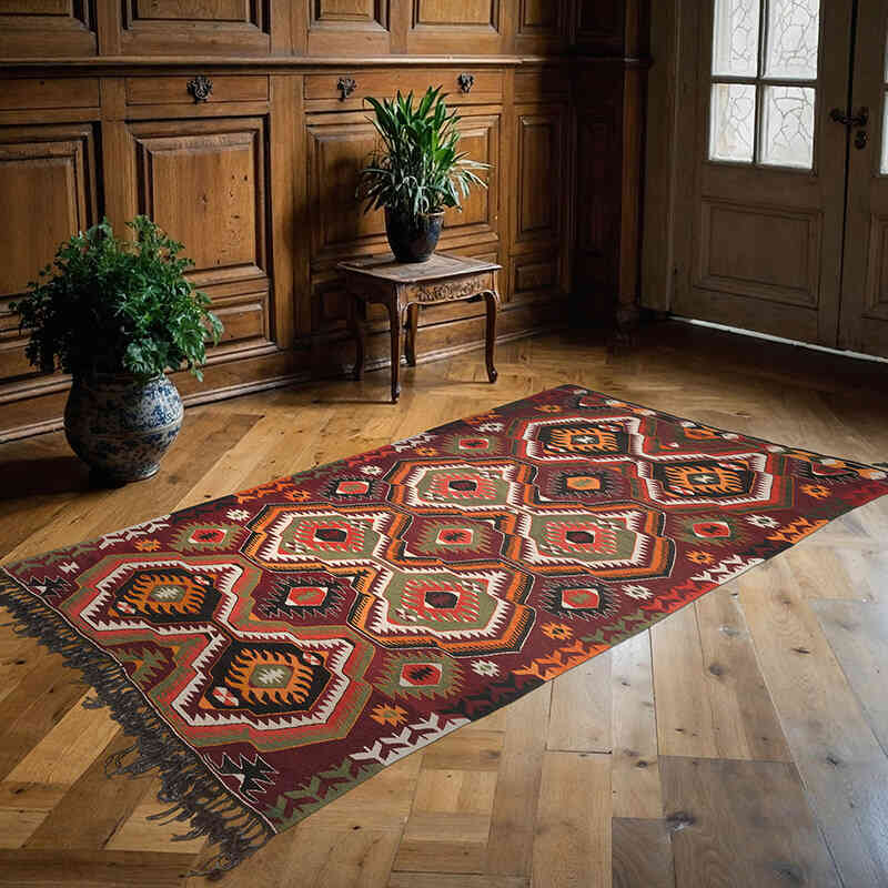 Vintage Mut Kilim Rug - 4' 9" x 8' 5" (57" x 101") - K0069410