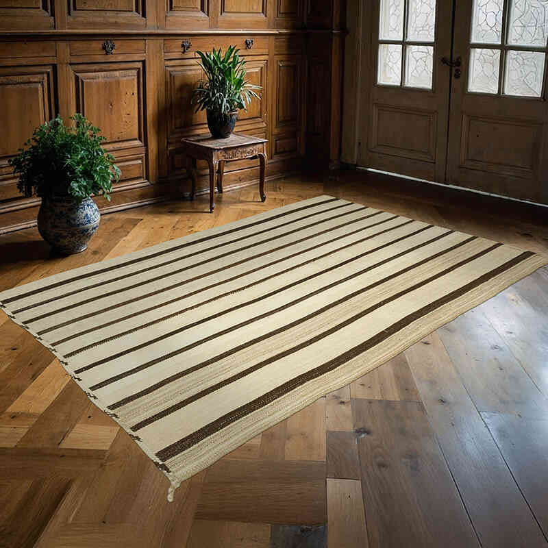 Alfombra Vintage Anatolian Kilim - 160 cm x 241 cm - K0069425