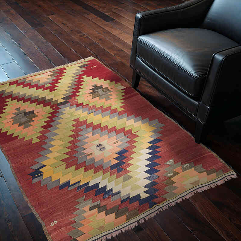 Vintage Konya Kilim Rug - 3' 4" x 4' 10" (40" x 58") - K0069442