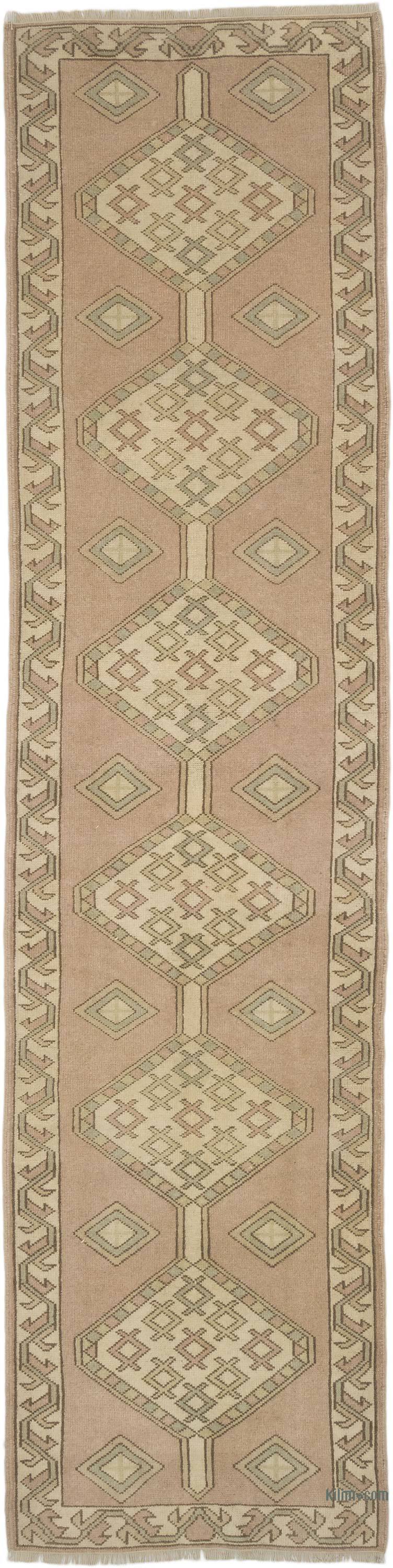 Vintage Turkish Hand-Knotted Runner - 2' 8" x 10' 9" (32" x 129") - K0069456