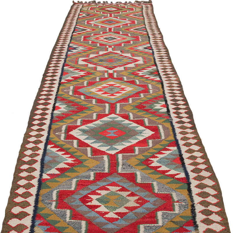 Vintage Tribal Kilim Runner - 3' 3" x 12' 2" (39" x 146") - K0069491
