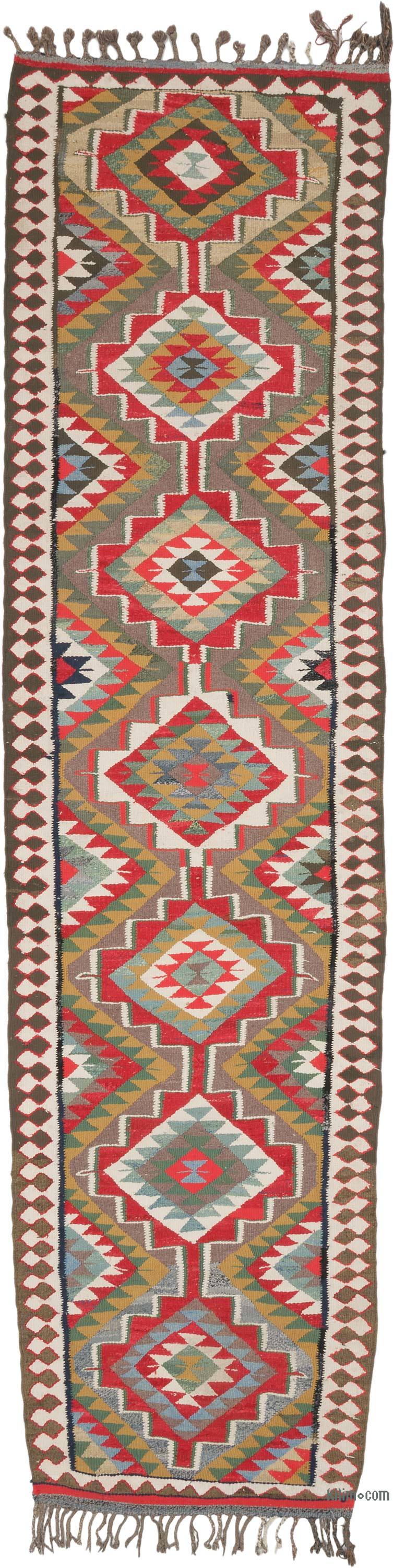 Vintage Tribal Kilim Runner - 3' 3" x 12' 2" (39" x 146") - K0069491