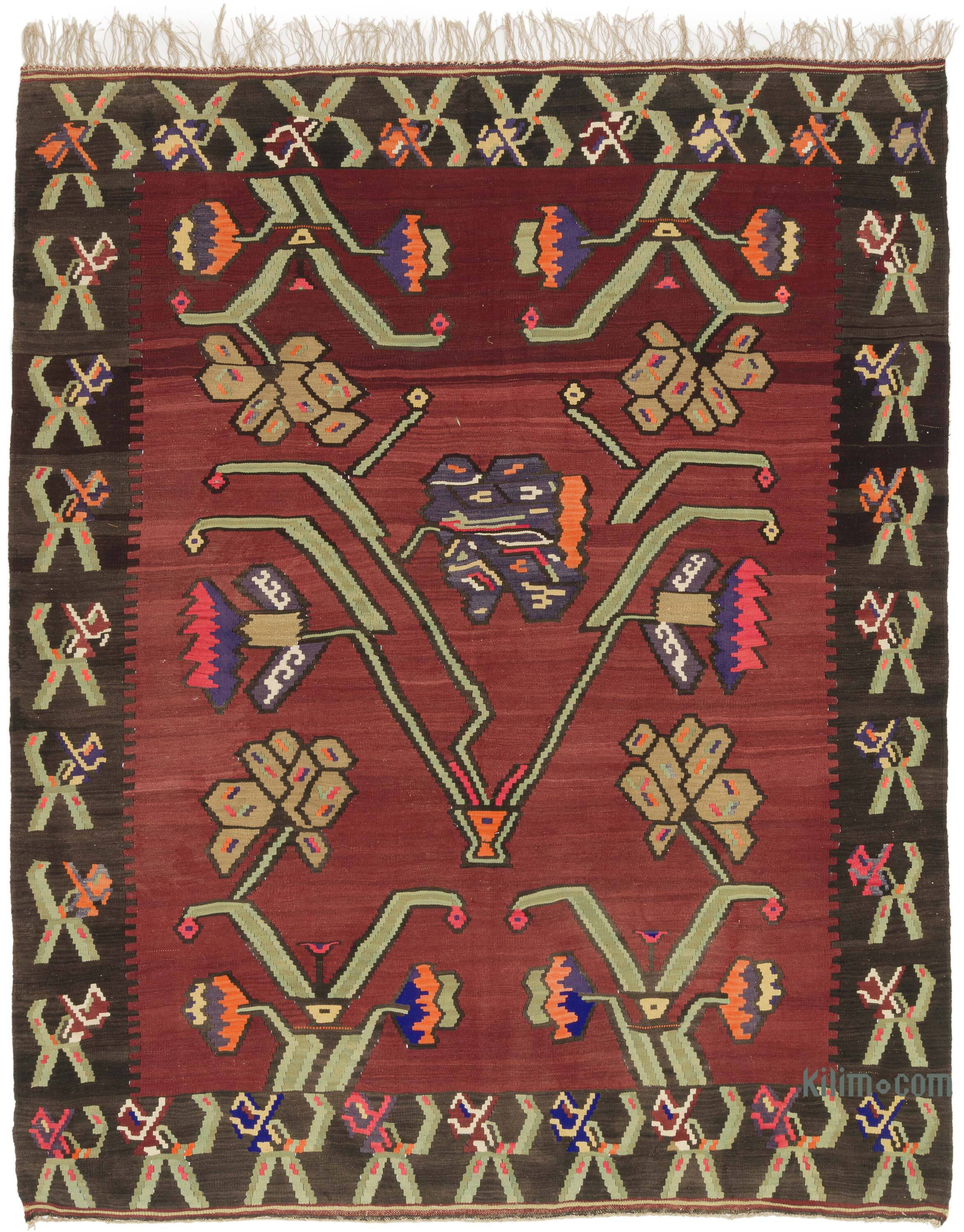 K0068186 Vintage Afyon Kilim Rug - 3' 4 x 4' 8 (40 x 56)  The Source  for Vintage Rugs, Tribal Kilim Rugs, Wool Turkish Rugs, Overdyed Persian  Rugs, Runner Rugs, Patchwork