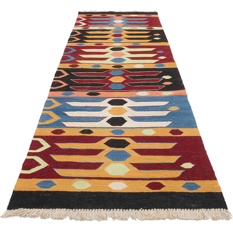 New Handwoven Turkish Kilim Runner - 3' 1" x 9' 11" (37" x 119") - K0069520