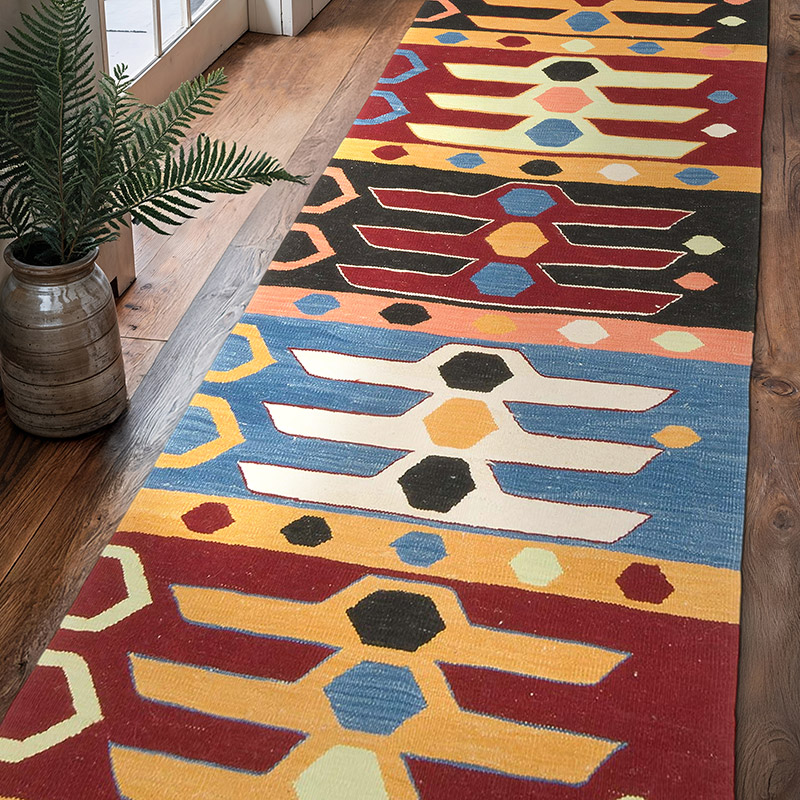 New Handwoven Turkish Kilim Runner - 3' 1" x 9' 11" (37" x 119") - K0069520