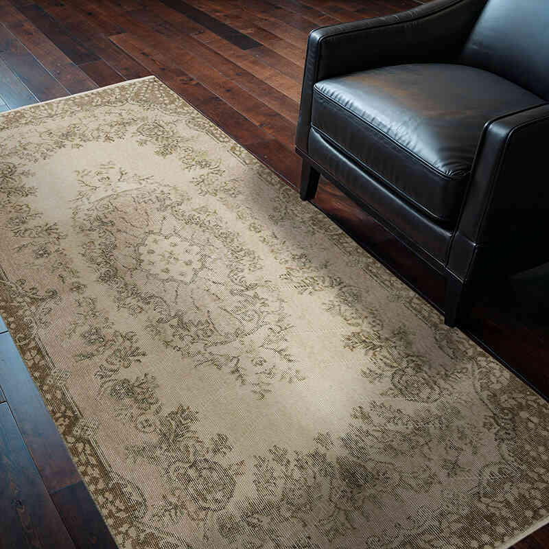 Alfombra Vintage Turca Anudada a Mano - 108 cm x 206 cm - K0069546