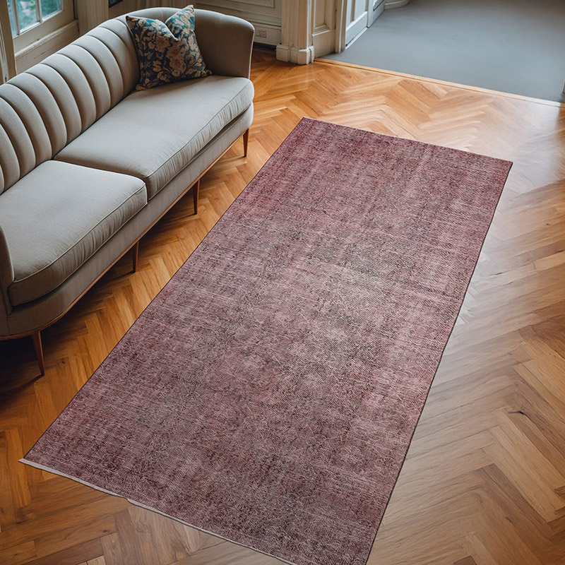 Over-dyed Vintage Hand-Knotted Turkish Rug - 4' 11" x 10'  (59" x 120") - K0069547
