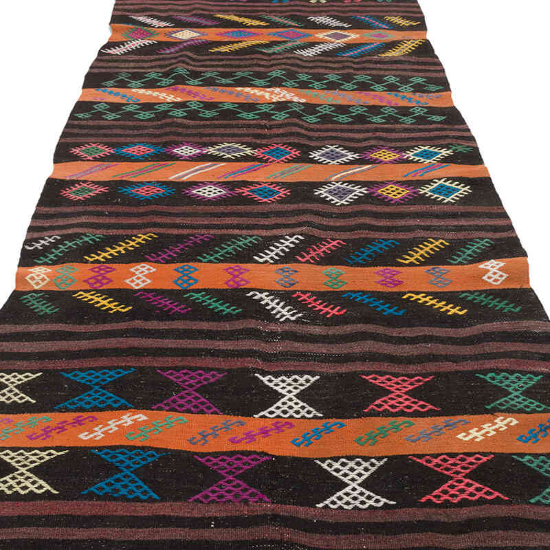 Vintage Turkish Kilim Runner - 3' 7" x 12' 4" (43" x 148") - K0069554