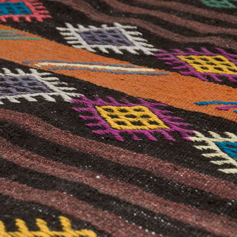 Vintage Turkish Kilim Runner - 3' 7" x 12' 4" (43" x 148") - K0069554