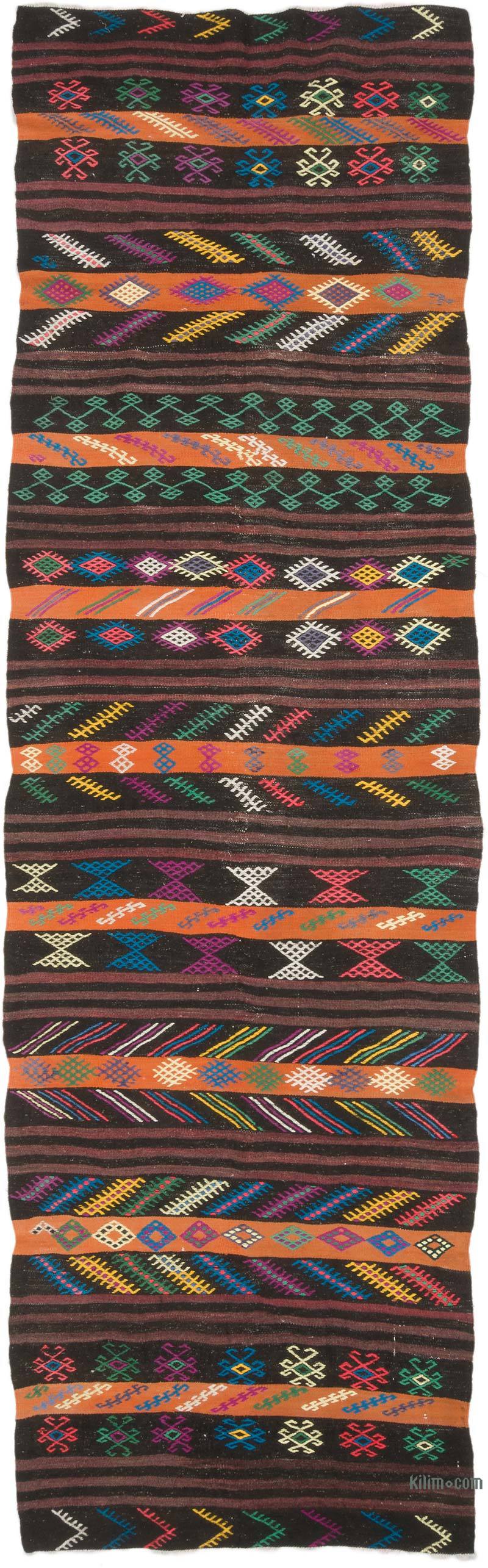 Vintage Turkish Kilim Runner - 3' 7" x 12' 4" (43" x 148") - K0069554