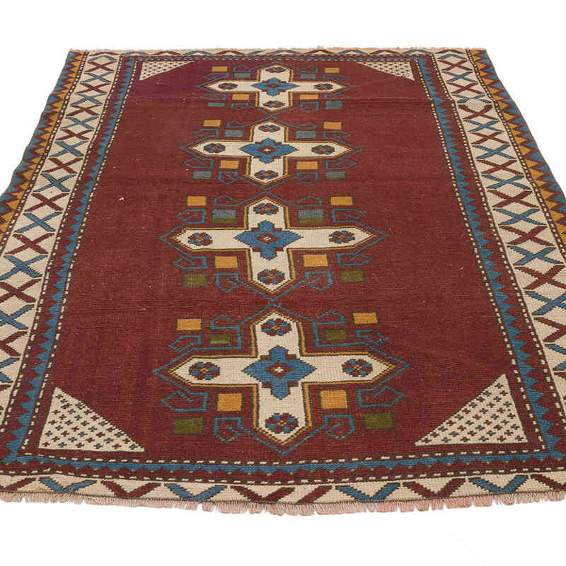 Alfombra Vintage Turca Anudada a Mano - 126 cm x 177 cm - K0069570