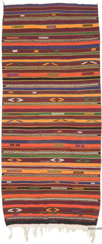 Vintage Denizli Kilim Rug - 4' 5" x 10' 2" (53" x 122")