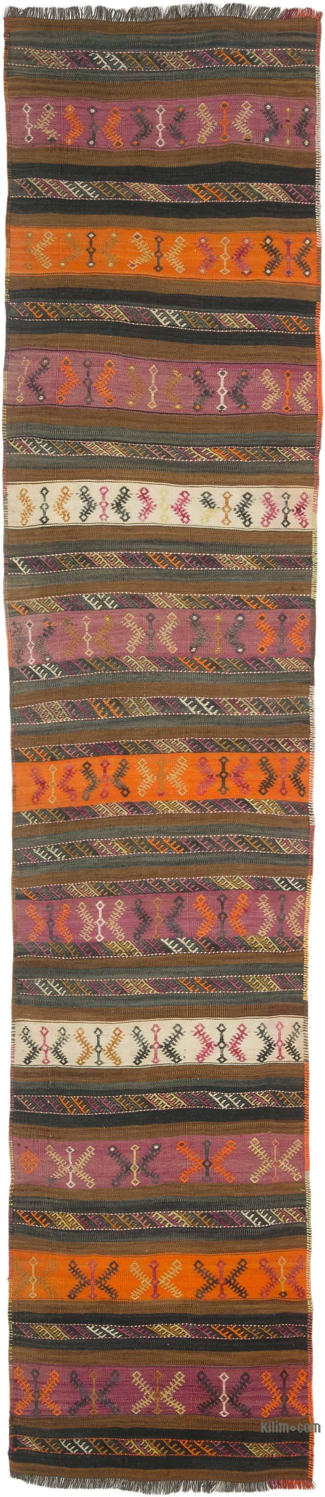 Vintage Malatya Kilim Runner - 2' 6" x 11' 9" (30" x 141") - K0069658