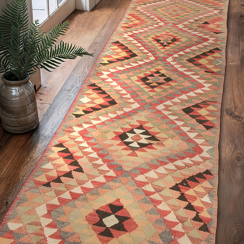 Vintage Tribal Kilim Runner - 2' 11" x 10' 2" (35" x 122") - K0069679
