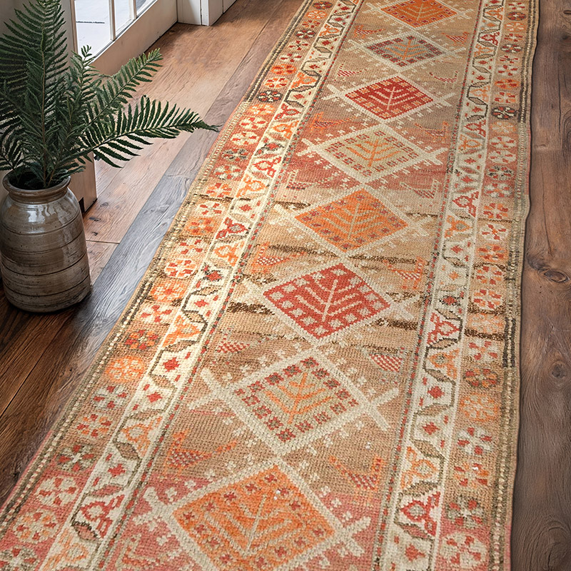 Vintage Tribal Runner Rug - 2' 10" x 9' 10" (34" x 118") - K0069687