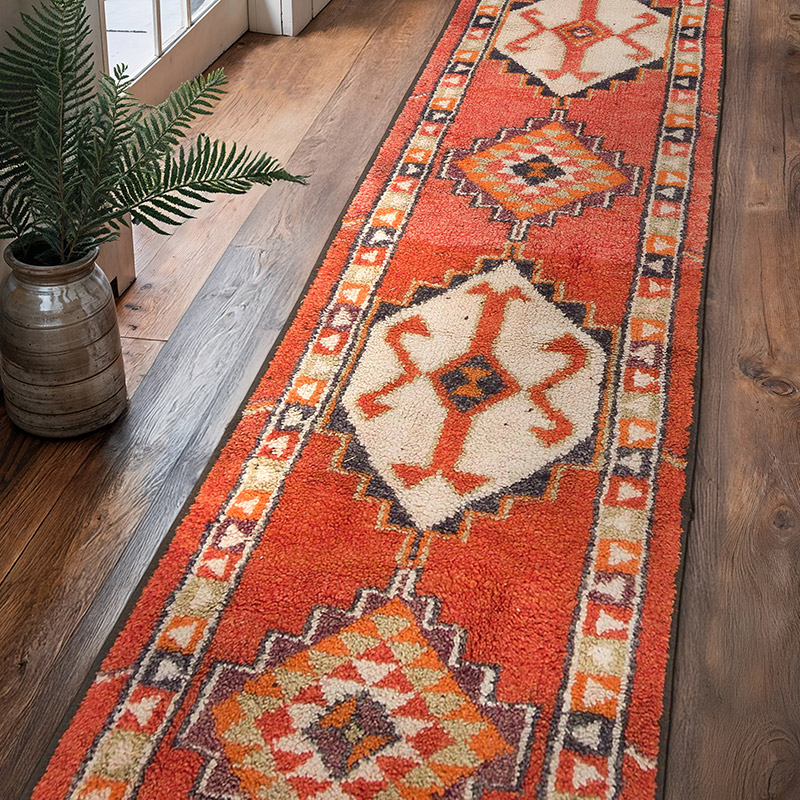 Alfombra Vintage de pasillo - 93 cm x 371 cm - K0069690