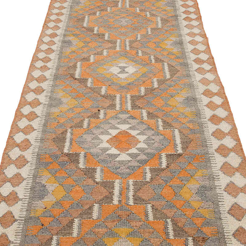 Vintage Tribal Kilim Runner - 3' 1" x 12' 2" (37" x 146") - K0069693