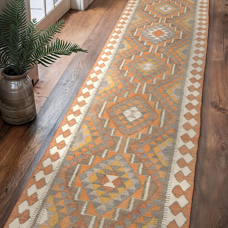 Vintage Tribal Kilim Runner - 3' 1" x 12' 2" (37" x 146") - K0069693