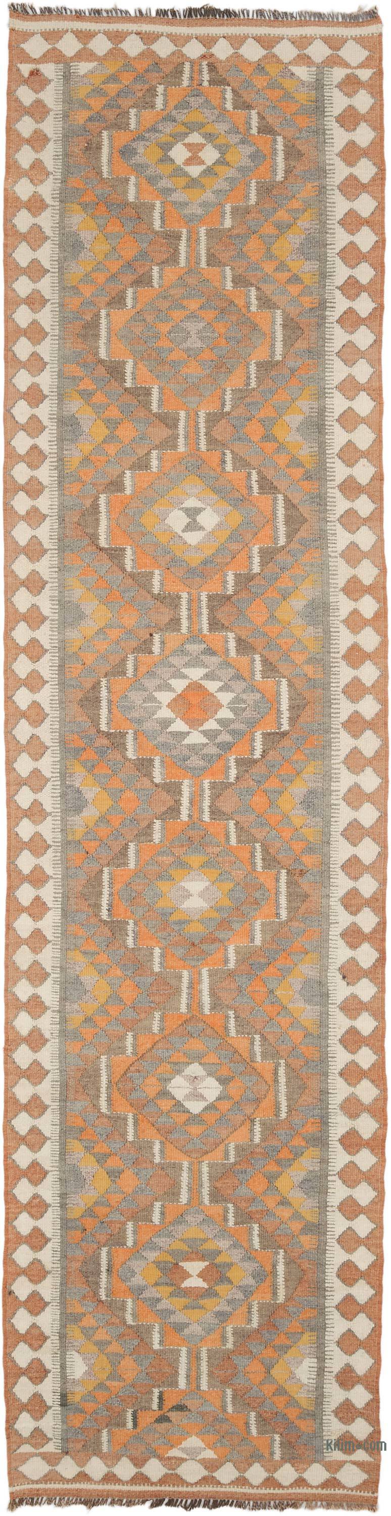 Vintage Tribal Kilim Runner - 3' 1" x 12' 2" (37" x 146") - K0069693