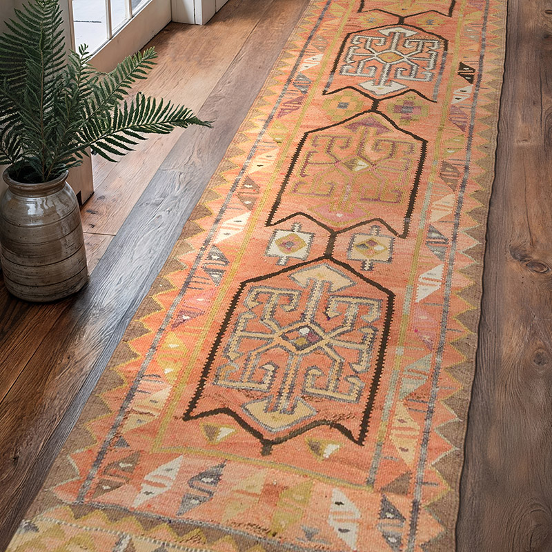 Alfombra Kilim Tribal Vintage - 93 cm x 340 cm - K0069695