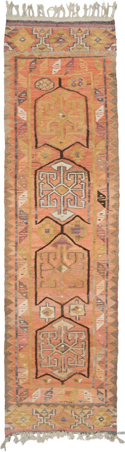 Vintage Tribal Kilim Runner - 3' 1" x 11' 2" (37" x 134")
