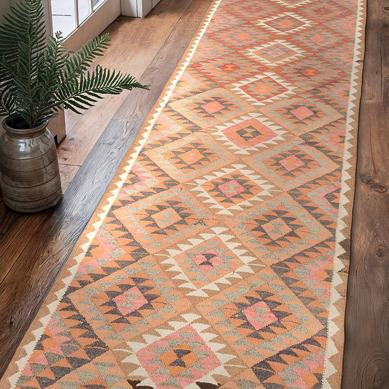 Alfombra Kilim Tribal Vintage - 99 cm x 325 cm - K0069696