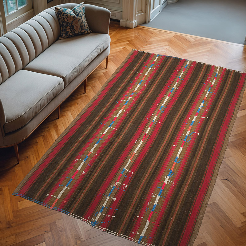 Vintage Anatolian Kilim Rug - 5' 6" x 8' 10" (66" x 106") - K0069705