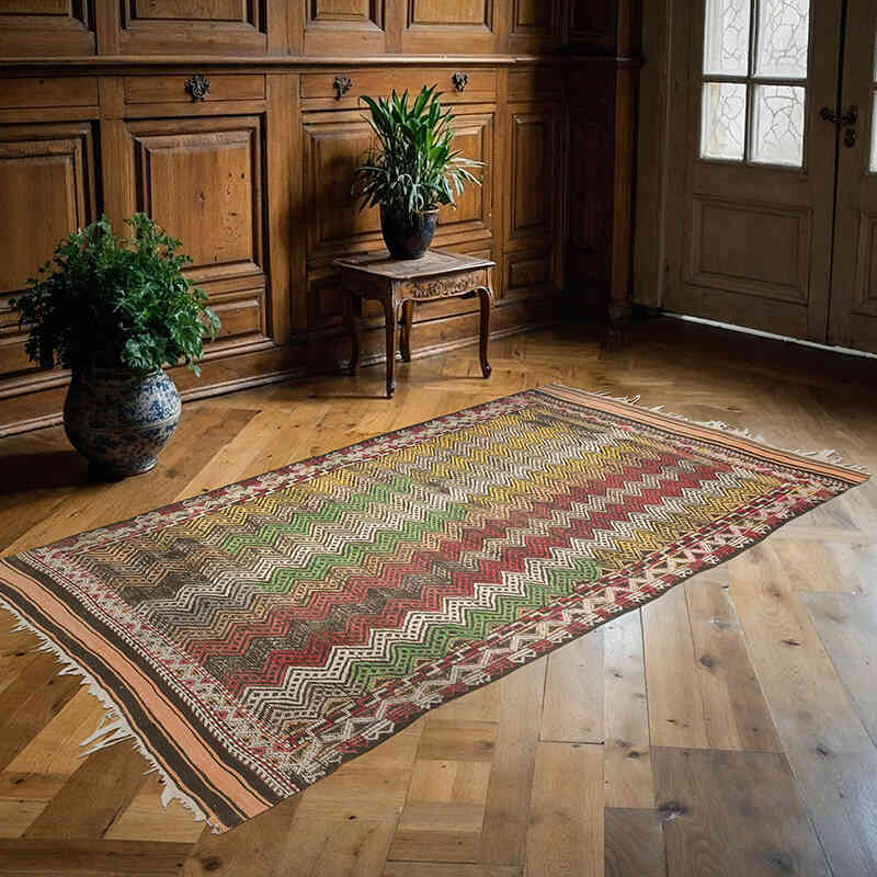 Vintage Anatolian Jijim Rug - 4'  x 7' 3" (48" x 87") - K0069708